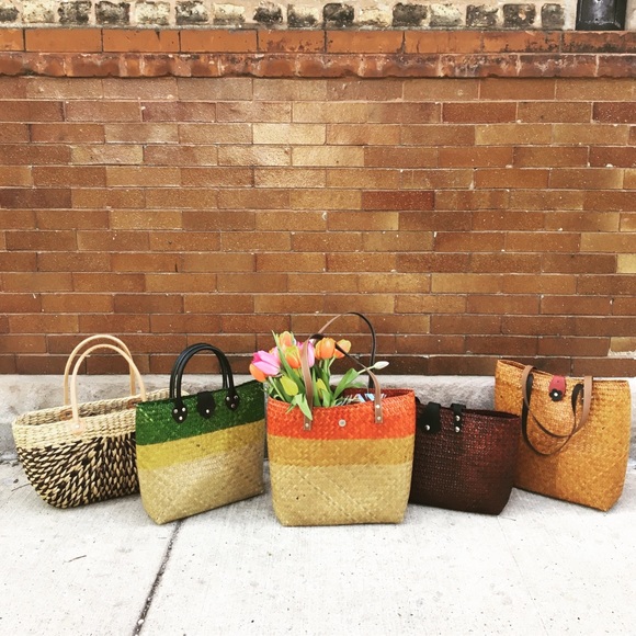 Straw hand woven jute market tote | Light Brown - Picture 4 of 4